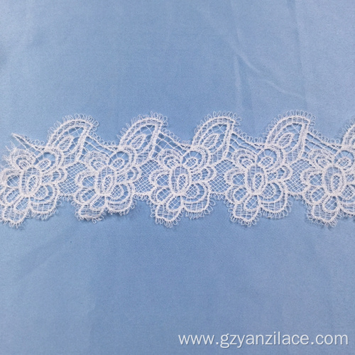 White Embroidery Tulle Lace Trim